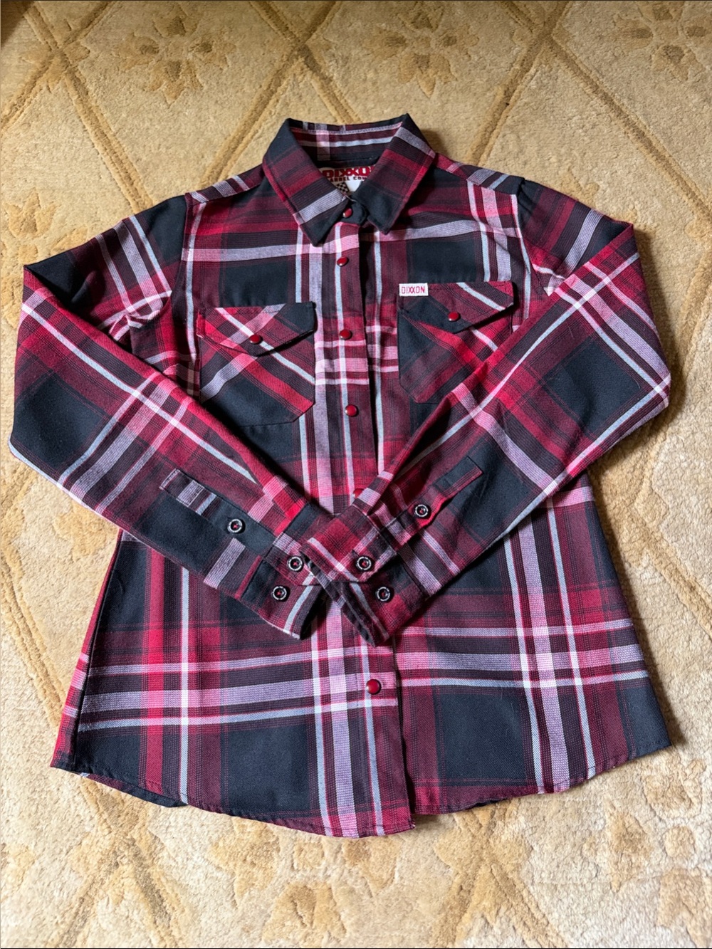 DIXXON Red, Black & White Plaid Flannel Shirt